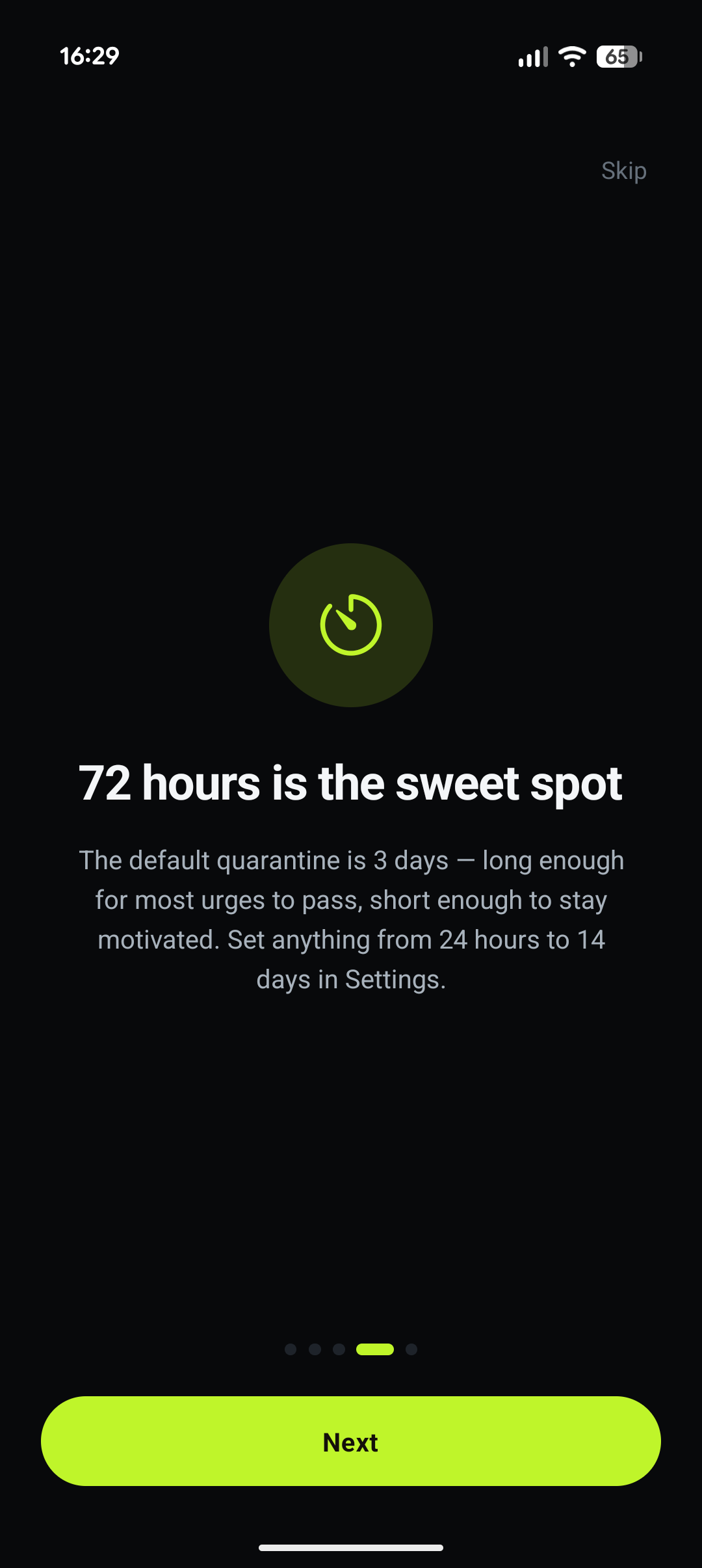 NoBuy The 72h rule screen